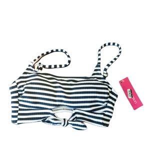 Xhilaration Women's Bikini Top Black & White Striped Size Extra Small Swimwear